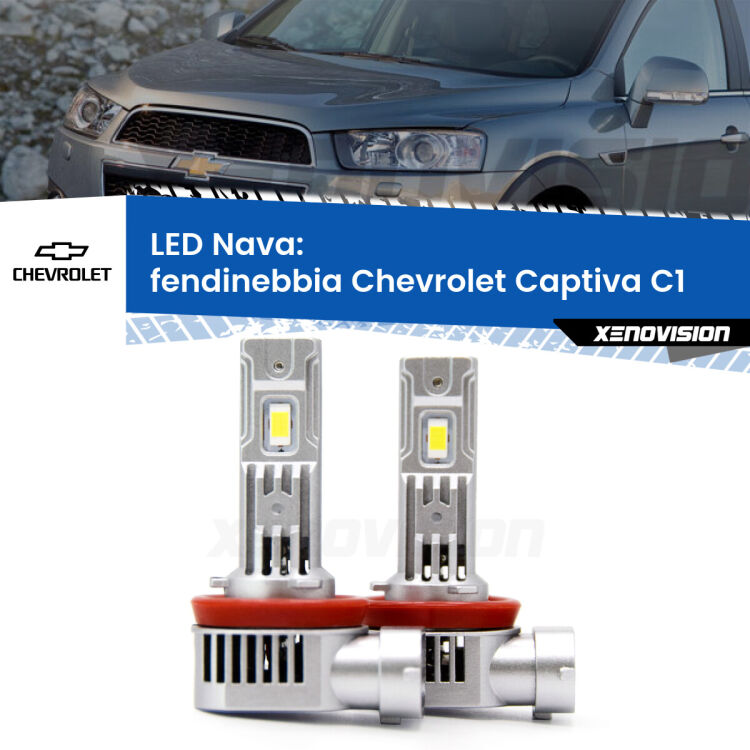 0 Fendinebbia LED Chevrolet Captiva C1 2006 - 2012: Nava 20,000Lm <strong>Fendinebbia LED no-spie per Chevrolet Captiva</strong> C1 2006 - 2012. Coppia lampade <strong>H11</strong>/H9/H8/H16(JP) modello Nava canbus, raffreddate a ventola.