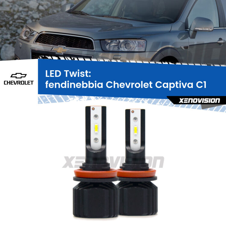 Fendinebbia LED Chevrolet Captiva C1 2006 - 2012: Twist 11,000Lm <strong>Kit fendinebbia LED</strong> per <strong>Chevrolet Captiva</strong> C1 2006 - 2012. Compatte, impermeabili, senza ventola: praticamente indistruttibili. Top Quality.