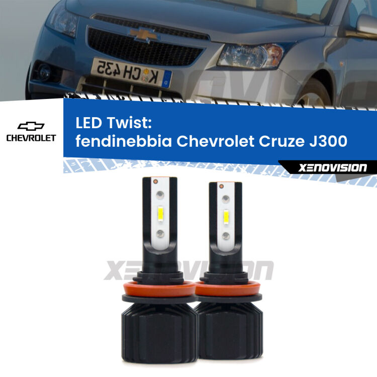 Fendinebbia LED Chevrolet Cruze J300 2009 - 2019: Twist 11,000Lm <strong>Kit fendinebbia LED</strong> per <strong>Chevrolet Cruze</strong> J300 2009 - 2019. Compatte, impermeabili, senza ventola: praticamente indistruttibili. Top Quality.