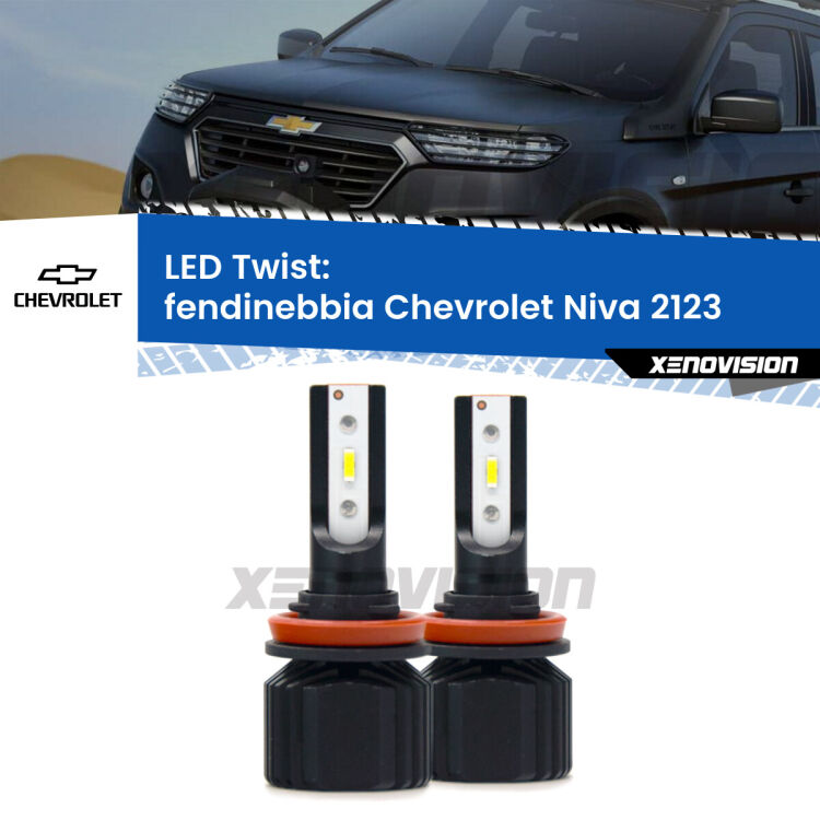 Fendinebbia LED Chevrolet Niva 2123 2002 - 2009: Twist 11,000Lm <strong>Kit fendinebbia LED</strong> per <strong>Chevrolet Niva</strong> 2123 2002 - 2009. Compatte, impermeabili, senza ventola: praticamente indistruttibili. Top Quality.