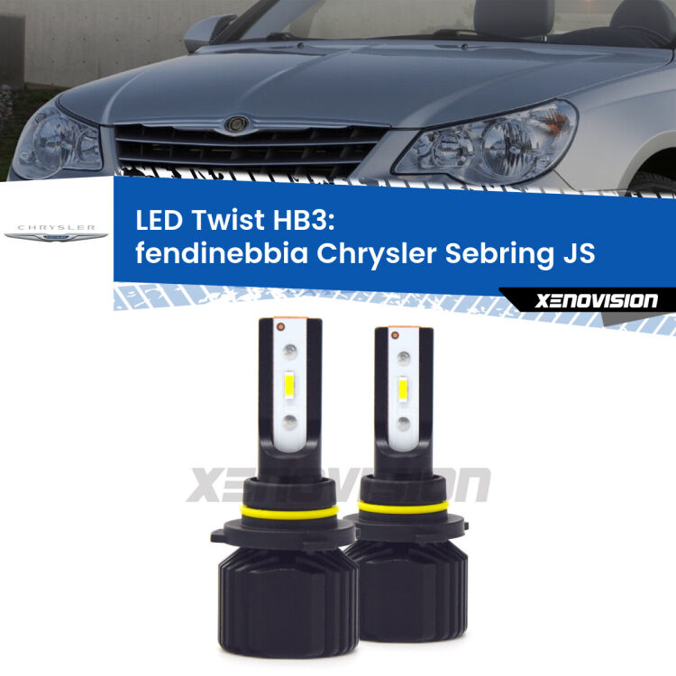 <strong>Kit fendinebbia LED</strong> HB3 per <strong>Chrysler Sebring</strong> JS 2007 - 2010. Compatte, impermeabili, senza ventola: praticamente indistruttibili. Top Quality.