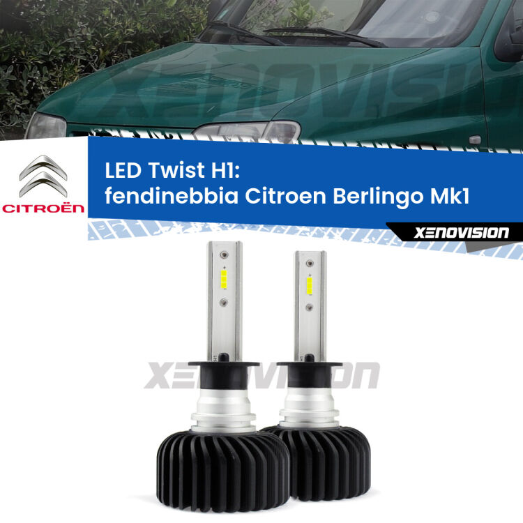 <strong>Kit fendinebbia LED</strong> H1 per <strong>Citroen Berlingo</strong> Mk1 senza luci svolta. Compatte, impermeabili, senza ventola: praticamente indistruttibili. Top Quality.