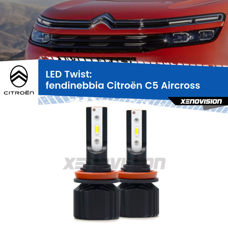 Fendinebbia LED Citroën C5 Aircross 2017 in poi: Twist 11,000Lm <strong>Kit fendinebbia LED</strong> per <strong>Citroën C5 Aircross</strong> 2017 in poi. Compatte, impermeabili, senza ventola: praticamente indistruttibili. Top Quality.