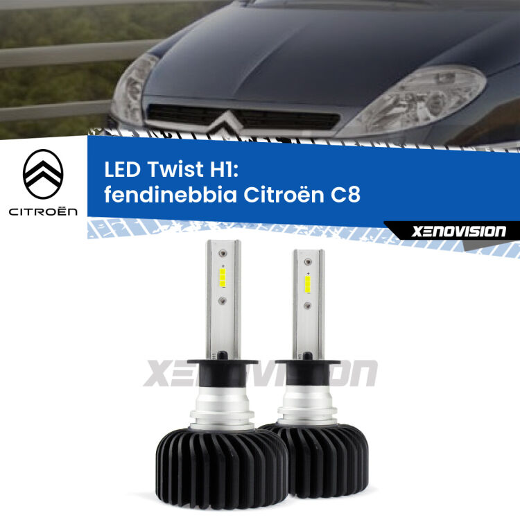 Fendinebbia LED Citroën C8 2002 - 2010: H1 11,000Lm <strong>Kit fendinebbia LED</strong> H1 per <strong>Citroën C8</strong> 2002 - 2010. Compatte, impermeabili, senza ventola: praticamente indistruttibili. Top Quality.