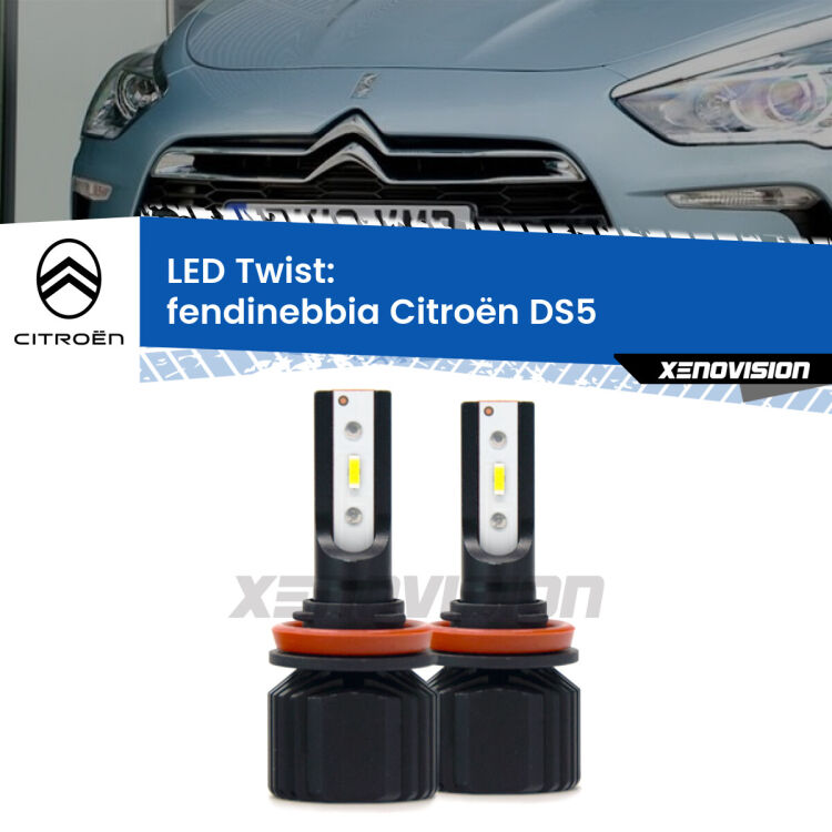 Fendinebbia LED Citroën DS5  2011 - 2015: Twist 11,000Lm <strong>Kit fendinebbia LED</strong> per <strong>Citroën DS5</strong>  2011 - 2015. Compatte, impermeabili, senza ventola: praticamente indistruttibili. Top Quality.