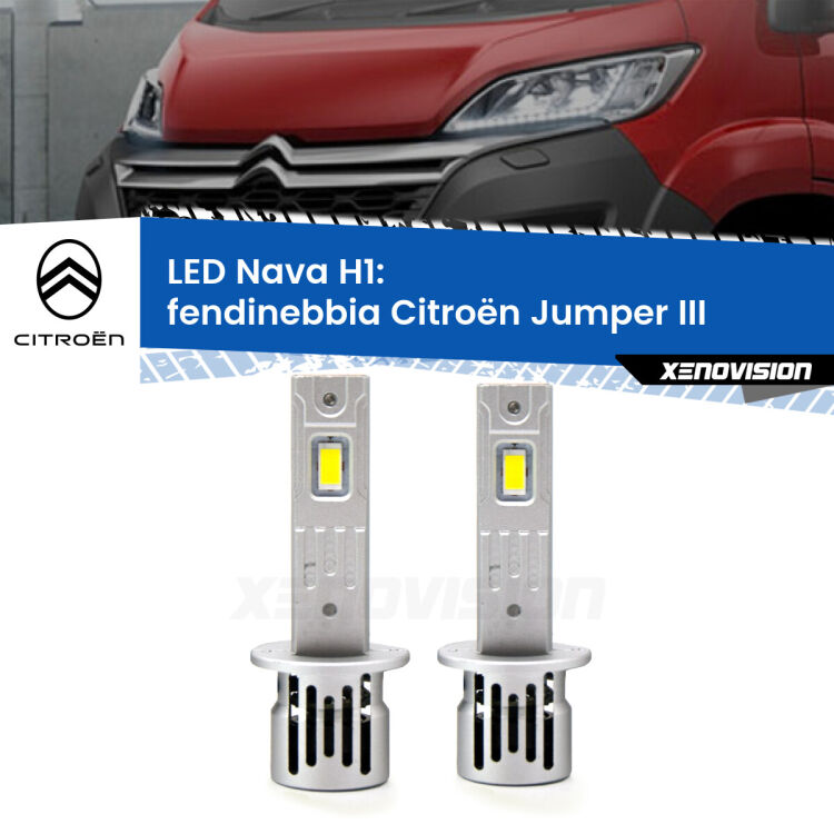 Fendinebbia LED Citroën Jumper III in poi: H1 Nava <strong>Fendinebbia LED no-spie per Citroën Jumper</strong> III in poi. Coppia lampade <strong> H1</strong> modello Nava canbus, raffreddate a ventola.