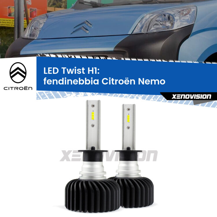 Fendinebbia LED Citroën Nemo 2008 in poi: H1 11,000Lm <strong>Kit fendinebbia LED</strong> H1 per <strong>Citroën Nemo</strong> 2008 in poi. Compatte, impermeabili, senza ventola: praticamente indistruttibili. Top Quality.