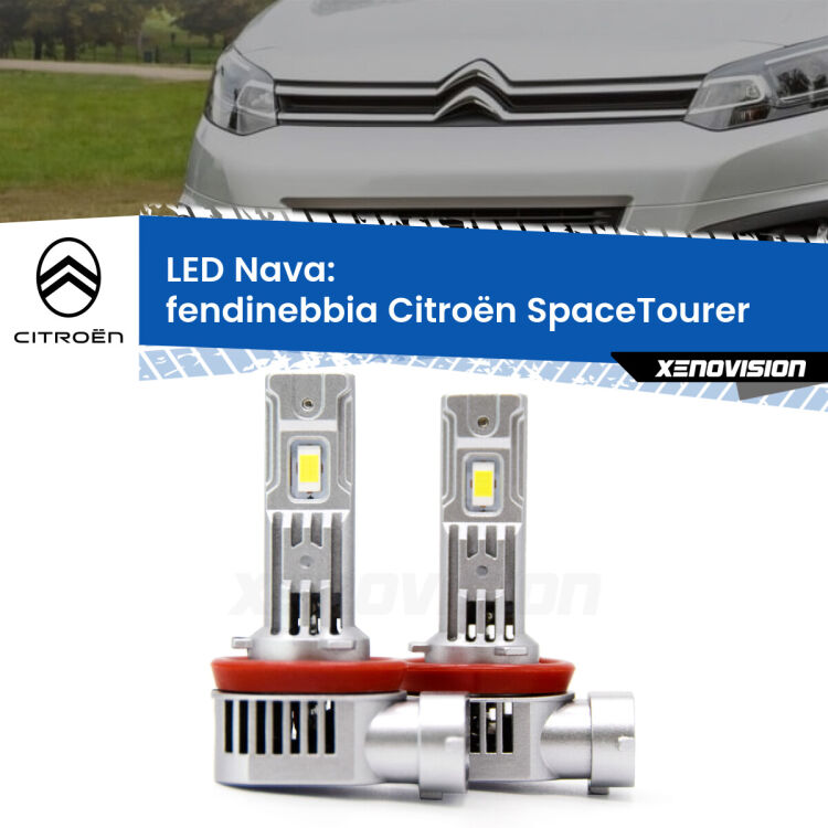 Fendinebbia LED Citroën SpaceTourer  2016 in poi: Nava 20,000Lm <strong>Fendinebbia LED no-spie per Citroën SpaceTourer</strong>  2016 in poi. Coppia lampade <strong>H11</strong>/H9/H8/H16(JP) modello Nava canbus, raffreddate a ventola.