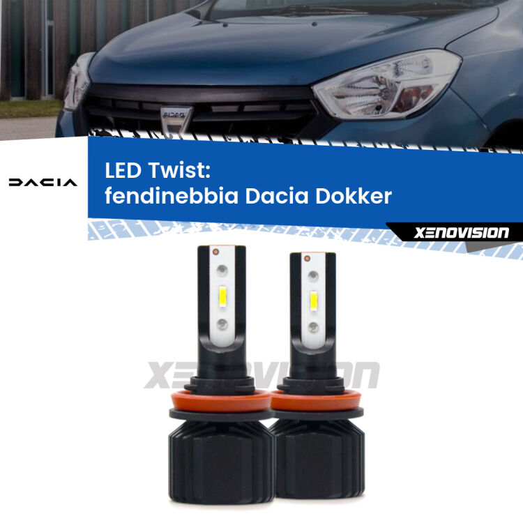 Fendinebbia LED Dacia Dokker 2012 in poi: Twist 11,000Lm <strong>Kit fendinebbia LED</strong> per <strong>Dacia Dokker</strong> 2012 in poi. Compatte, impermeabili, senza ventola: praticamente indistruttibili. Top Quality.