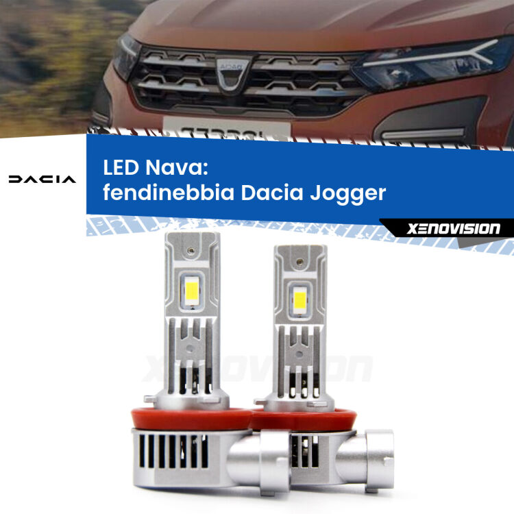 0 Fendinebbia LED Dacia Jogger 2021 in poi: Nava 20,000Lm <strong>Fendinebbia LED no-spie per Dacia Jogger</strong> 2021 in poi. Coppia lampade <strong>H11</strong>/H9/H8/H16(JP) modello Nava canbus, raffreddate a ventola.