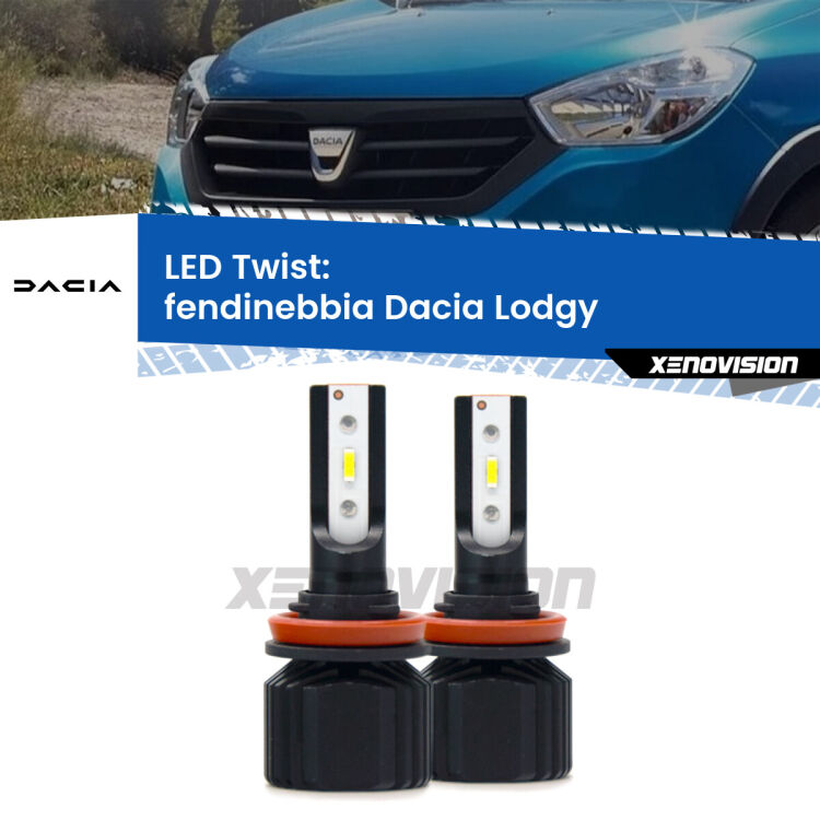 Fendinebbia LED Dacia Lodgy 2012 in poi: Twist 11,000Lm <strong>Kit fendinebbia LED</strong> per <strong>Dacia Lodgy</strong> 2012 in poi. Compatte, impermeabili, senza ventola: praticamente indistruttibili. Top Quality.