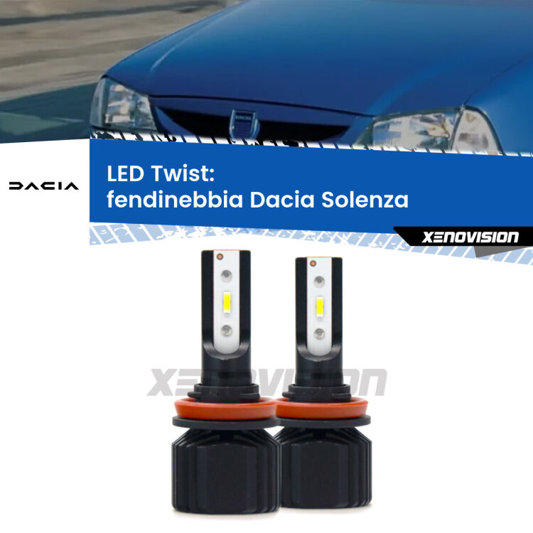 Fendinebbia LED Dacia Solenza 2003 in poi: Twist 11,000Lm <strong>Kit fendinebbia LED</strong> per <strong>Dacia Solenza</strong> 2003 in poi. Compatte, impermeabili, senza ventola: praticamente indistruttibili. Top Quality.