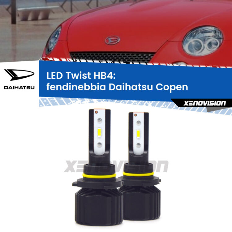Fendinebbia LED Daihatsu Copen  2003 - 2012: HB4 11,000Lm <strong>Kit fendinebbia LED</strong> HB4 per <strong>Daihatsu Copen</strong>  2003 - 2012. Compatte, impermeabili, senza ventola: praticamente indistruttibili. Top Quality.