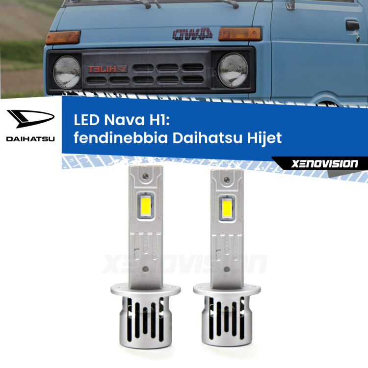 0 Fendinebbia LED Daihatsu Hijet 1992 - 2005: H1 Nava <strong>Fendinebbia LED no-spie per Daihatsu Hijet</strong> 1992 - 2005. Coppia lampade <strong> H1</strong> modello Nava canbus, raffreddate a ventola.
