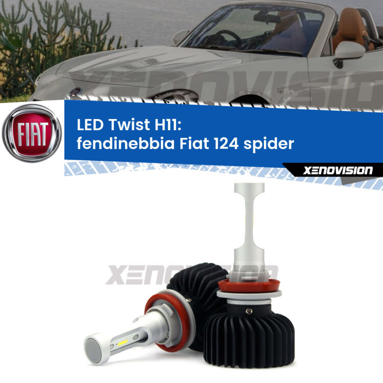 <strong>Kit fendinebbia LED</strong> H11 per <strong>Fiat 124 spider</strong>  2016 in poi. Compatte, impermeabili, senza ventola: praticamente indistruttibili. Top Quality.