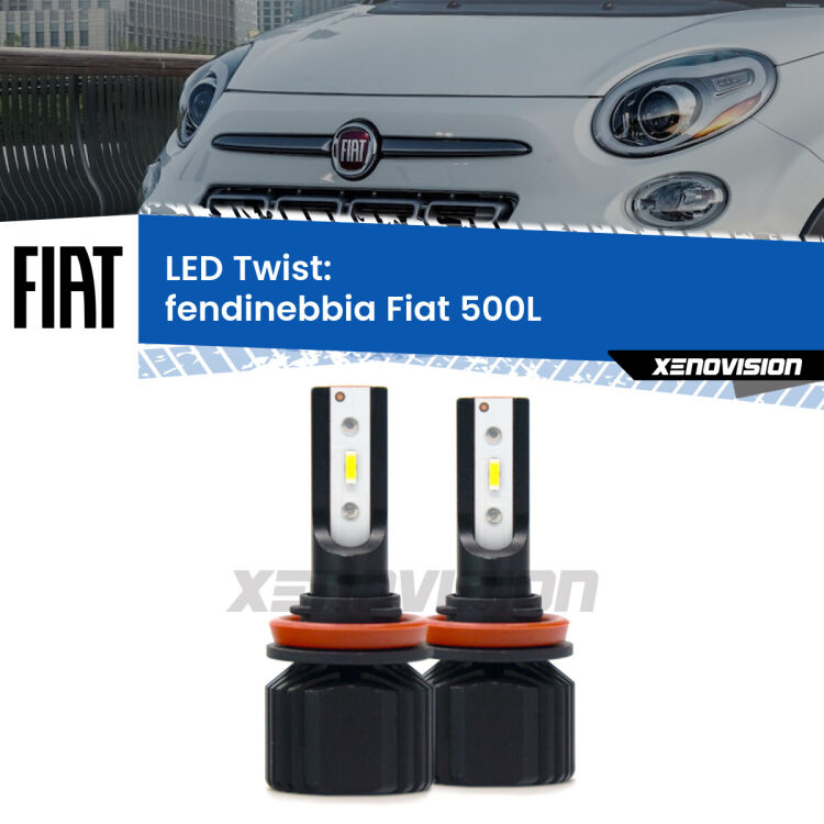 Fendinebbia LED Fiat 500L  2012 - 2018: Twist 11,000Lm <strong>Kit fendinebbia LED</strong> per <strong>Fiat 500L</strong>  2012 - 2018. Compatte, impermeabili, senza ventola: praticamente indistruttibili. Top Quality.