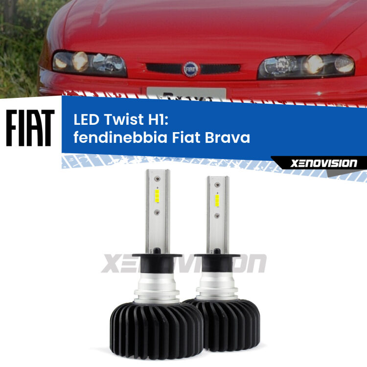 Fendinebbia LED Fiat Brava  1995 - 2001: H1 11,000Lm <strong>Kit fendinebbia LED</strong> H1 per <strong>Fiat Brava</strong>  1995 - 2001. Compatte, impermeabili, senza ventola: praticamente indistruttibili. Top Quality.