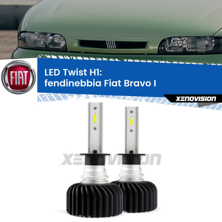 <strong>Kit fendinebbia LED</strong> H1 per <strong>Fiat Bravo I</strong>  1995 - 2001. Compatte, impermeabili, senza ventola: praticamente indistruttibili. Top Quality.