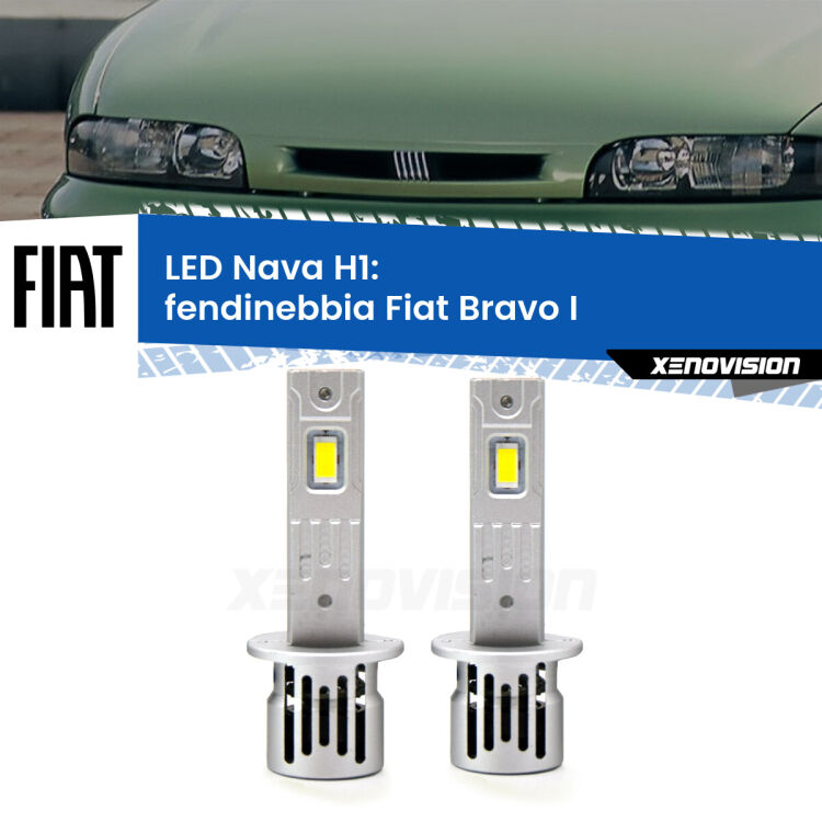 0 Fendinebbia LED Fiat Bravo I 1995 - 2001: H1 Nava <strong>Fendinebbia LED no-spie per Fiat Bravo I</strong> 1995 - 2001. Coppia lampade <strong> H1</strong> modello Nava canbus, raffreddate a ventola.