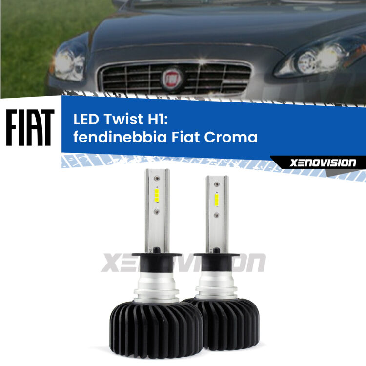 Fendinebbia LED Fiat Croma 2005 - 2010: H1 11,000Lm <strong>Kit fendinebbia LED</strong> H1 per <strong>Fiat Croma</strong> 2005 - 2010. Compatte, impermeabili, senza ventola: praticamente indistruttibili. Top Quality.