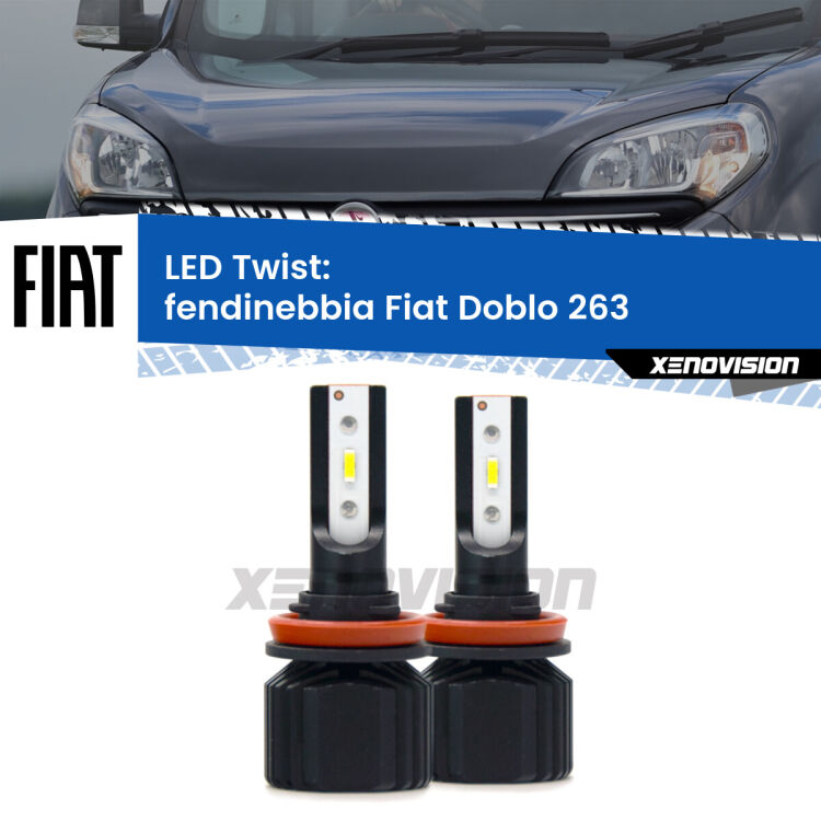 Fendinebbia LED Fiat Doblo 263 2015 - 2016: Twist 11,000Lm <strong>Kit fendinebbia LED</strong> per <strong>Fiat Doblo</strong> 263 2015 - 2016. Compatte, impermeabili, senza ventola: praticamente indistruttibili. Top Quality.