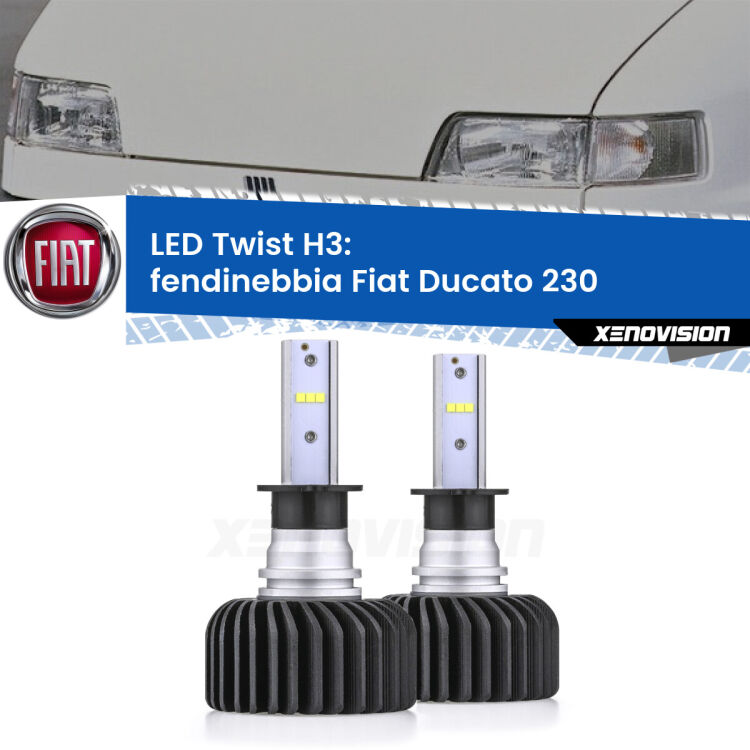<strong>Kit fendinebbia LED</strong> H3 per <strong>Fiat Ducato</strong> 230 1994 - 2002. Compatte, impermeabili, senza ventola: praticamente indistruttibili. Top Quality.