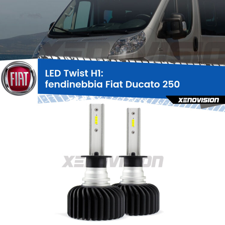<strong>Kit fendinebbia LED</strong> H1 per <strong>Fiat Ducato</strong> 250 2006 - 2013. Compatte, impermeabili, senza ventola: praticamente indistruttibili. Top Quality.