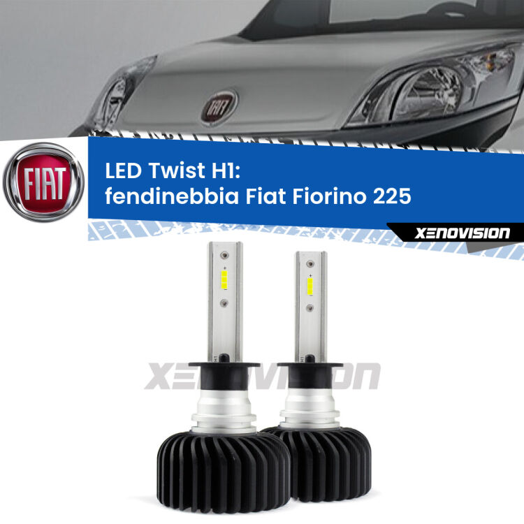 <strong>Kit fendinebbia LED</strong> H1 per <strong>Fiat Fiorino</strong> 225 2008 - 2021. Compatte, impermeabili, senza ventola: praticamente indistruttibili. Top Quality.
