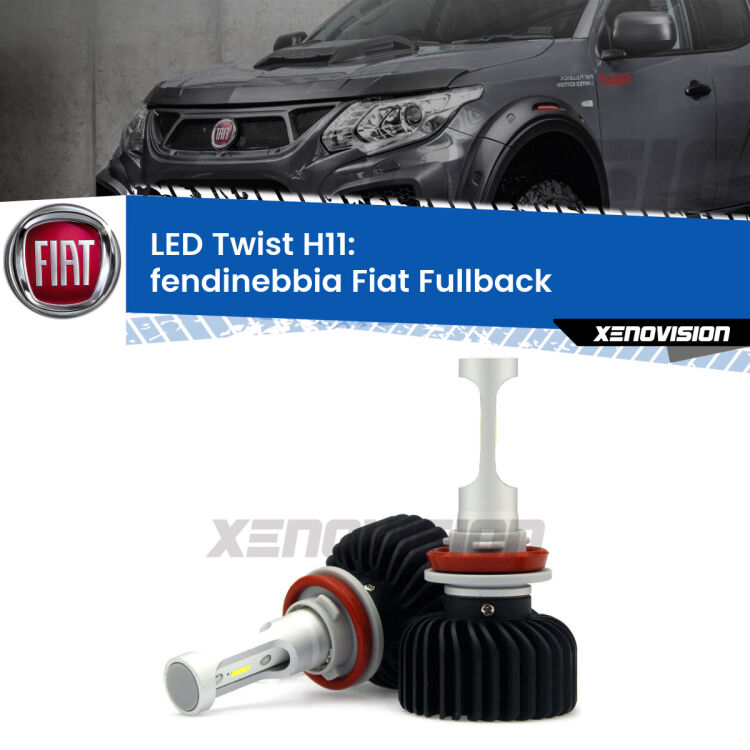 <strong>Kit fendinebbia LED</strong> H11 per <strong>Fiat Fullback</strong>  2016 - 2019. Compatte, impermeabili, senza ventola: praticamente indistruttibili. Top Quality.