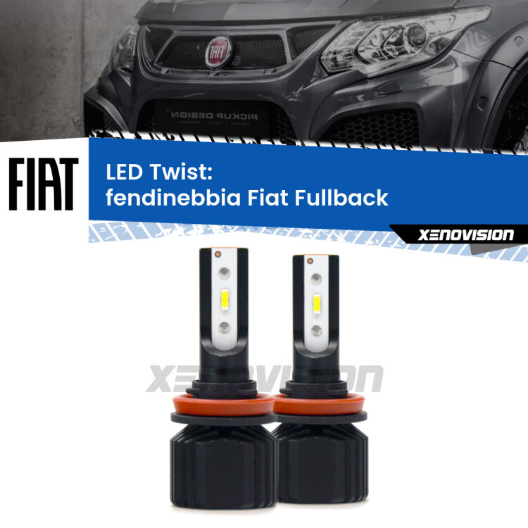 Fendinebbia LED Fiat Fullback 2016 - 2019: Twist 11,000Lm <strong>Kit fendinebbia LED</strong> per <strong>Fiat Fullback</strong> 2016 - 2019. Compatte, impermeabili, senza ventola: praticamente indistruttibili. Top Quality.