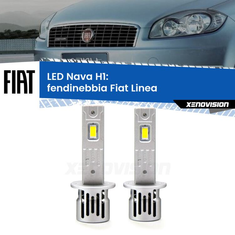 Fendinebbia LED Fiat Linea  2007 - 2018: H1 Nava <strong>Fendinebbia LED no-spie per Fiat Linea</strong>  2007 - 2018. Coppia lampade <strong> H1</strong> modello Nava canbus, raffreddate a ventola.