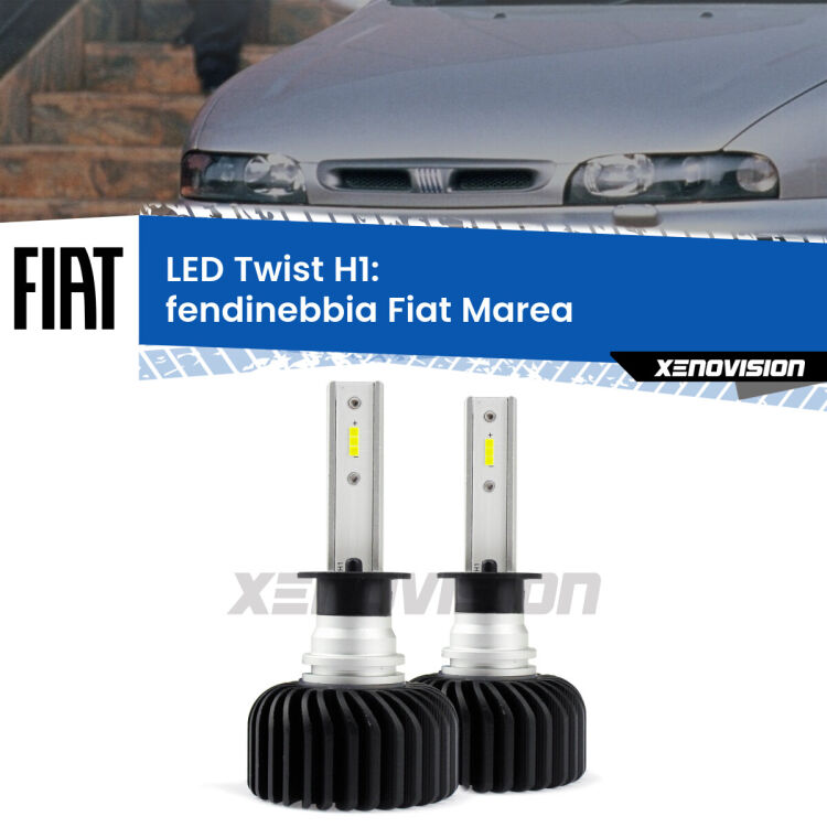 Fendinebbia LED Fiat Marea 1996 - 2002: H1 11,000Lm <strong>Kit fendinebbia LED</strong> H1 per <strong>Fiat Marea</strong> 1996 - 2002. Compatte, impermeabili, senza ventola: praticamente indistruttibili. Top Quality.