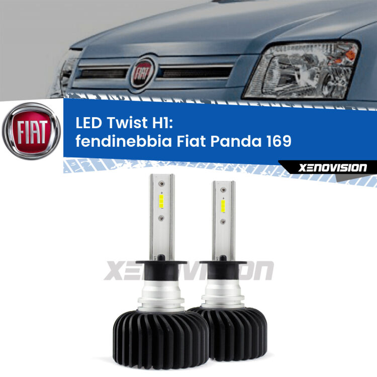 <strong>Kit fendinebbia LED</strong> H1 per <strong>Fiat Panda</strong> 169 2003 - 2012. Compatte, impermeabili, senza ventola: praticamente indistruttibili. Top Quality.