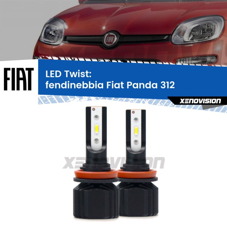 Fendinebbia LED Fiat Panda 312 2012 in poi: Twist 11,000Lm <strong>Kit fendinebbia LED</strong> per <strong>Fiat Panda</strong> 312 2012 in poi. Compatte, impermeabili, senza ventola: praticamente indistruttibili. Top Quality.