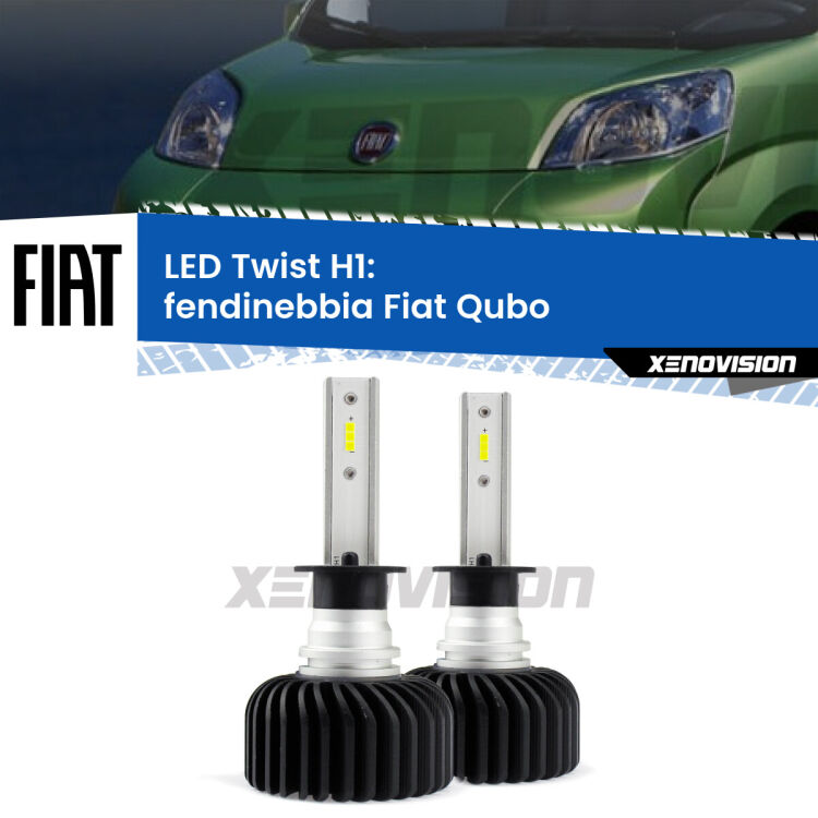 Fendinebbia LED Fiat Qubo  2008 - 2021: H1 11,000Lm <strong>Kit fendinebbia LED</strong> H1 per <strong>Fiat Qubo</strong>  2008 - 2021. Compatte, impermeabili, senza ventola: praticamente indistruttibili. Top Quality.