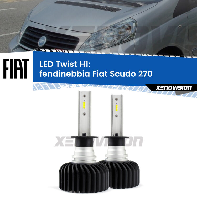 Fendinebbia LED Fiat Scudo 270 2007 - 2016: H1 11,000Lm <strong>Kit fendinebbia LED</strong> H1 per <strong>Fiat Scudo</strong> 270 2007 - 2016. Compatte, impermeabili, senza ventola: praticamente indistruttibili. Top Quality.