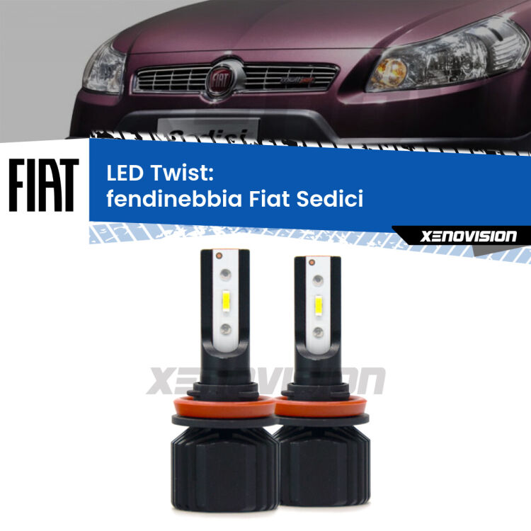 Fendinebbia LED Fiat Sedici  2006 - 2014: Twist 11,000Lm <strong>Kit fendinebbia LED</strong> per <strong>Fiat Sedici</strong>  2006 - 2014. Compatte, impermeabili, senza ventola: praticamente indistruttibili. Top Quality.