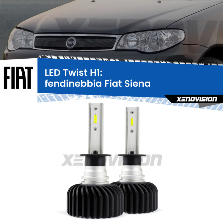 Fendinebbia LED Fiat Siena  1996 - 2012: H1 11,000Lm <strong>Kit fendinebbia LED</strong> H1 per <strong>Fiat Siena</strong>  1996 - 2012. Compatte, impermeabili, senza ventola: praticamente indistruttibili. Top Quality.