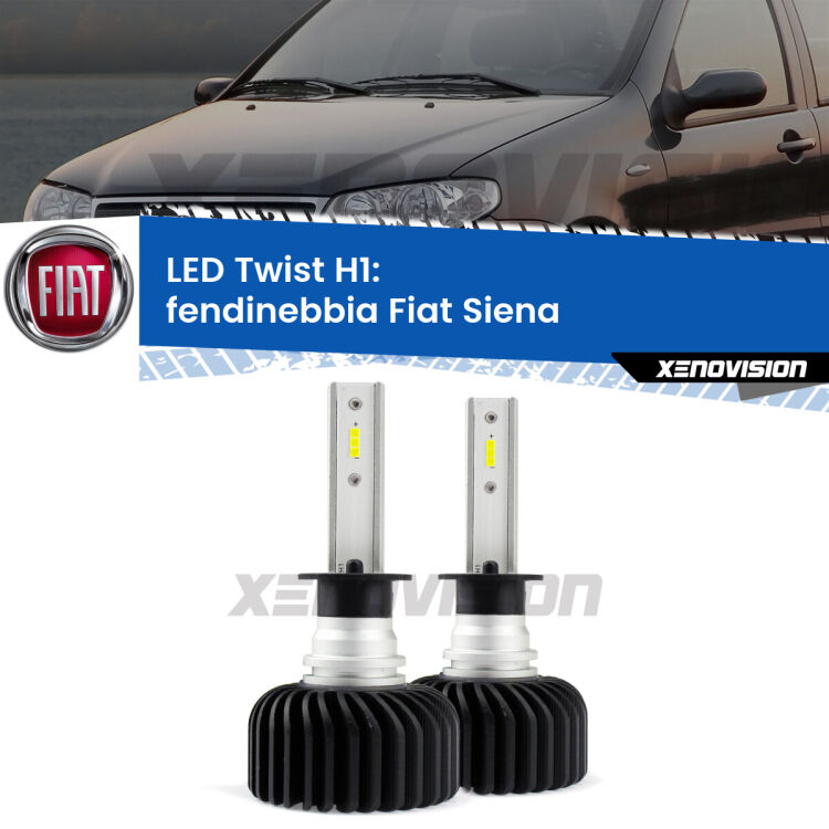 <strong>Kit fendinebbia LED</strong> H1 per <strong>Fiat Siena</strong>  1996 - 2012. Compatte, impermeabili, senza ventola: praticamente indistruttibili. Top Quality.