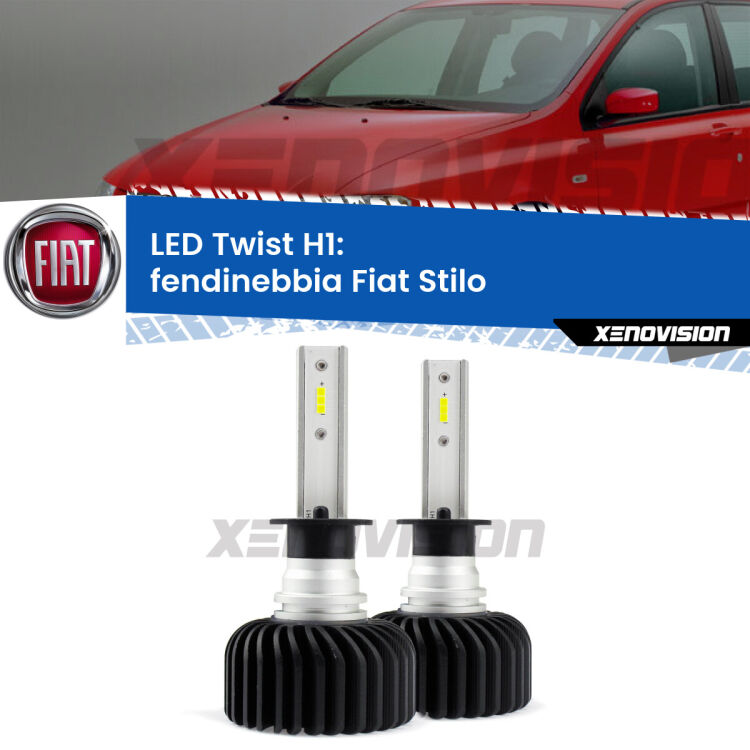 <strong>Kit fendinebbia LED</strong> H1 per <strong>Fiat Stilo</strong>  2001 - 2006. Compatte, impermeabili, senza ventola: praticamente indistruttibili. Top Quality.