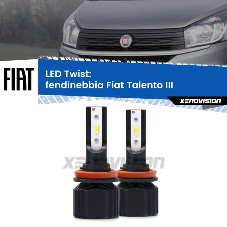 0 Fendinebbia LED Fiat Talento III con luci svolta: Twist 11,000Lm <strong>Kit fendinebbia LED</strong> per <strong>Fiat Talento</strong> III con luci svolta. Compatte, impermeabili, senza ventola: praticamente indistruttibili. Top Quality.