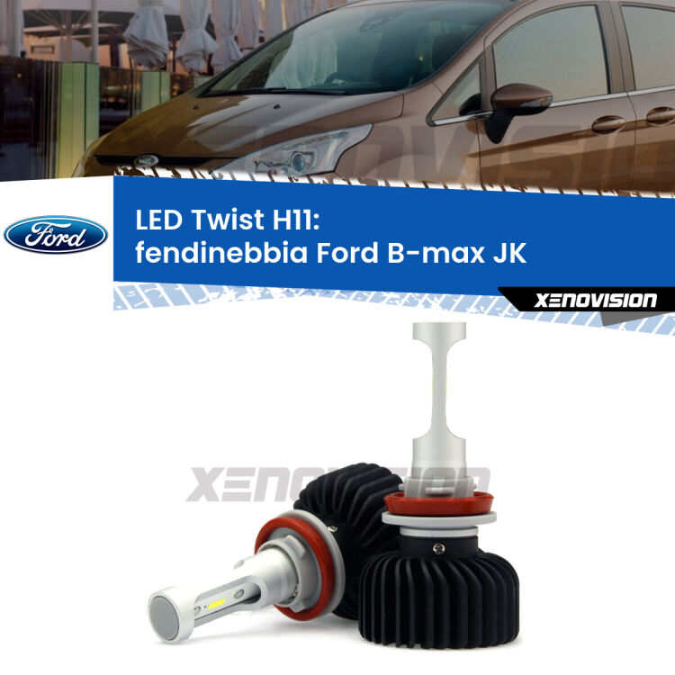 <strong>Kit fendinebbia LED</strong> H11 per <strong>Ford B-max</strong> JK 2012 in poi. Compatte, impermeabili, senza ventola: praticamente indistruttibili. Top Quality.