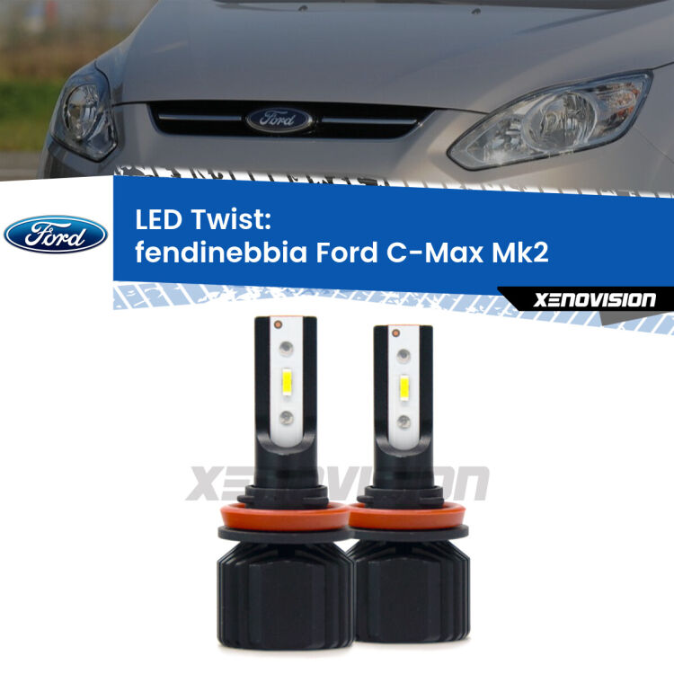 Fendinebbia LED Ford C-Max Mk2 2011 - 2019: Twist 11,000Lm <strong>Kit fendinebbia LED</strong> per <strong>Ford C-Max</strong> Mk2 2011 - 2019. Compatte, impermeabili, senza ventola: praticamente indistruttibili. Top Quality.