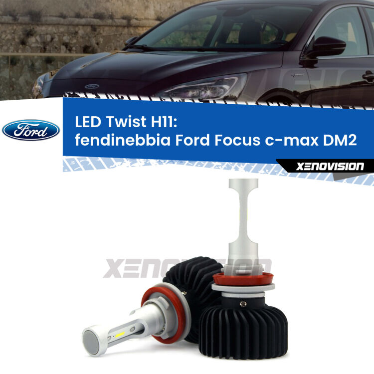 <strong>Kit fendinebbia LED</strong> H11 per <strong>Ford Focus c-max</strong> DM2 2003 - 2007. Compatte, impermeabili, senza ventola: praticamente indistruttibili. Top Quality.