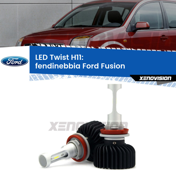 <strong>Kit fendinebbia LED</strong> H11 per <strong>Ford Fusion</strong>  2002 - 2012. Compatte, impermeabili, senza ventola: praticamente indistruttibili. Top Quality.