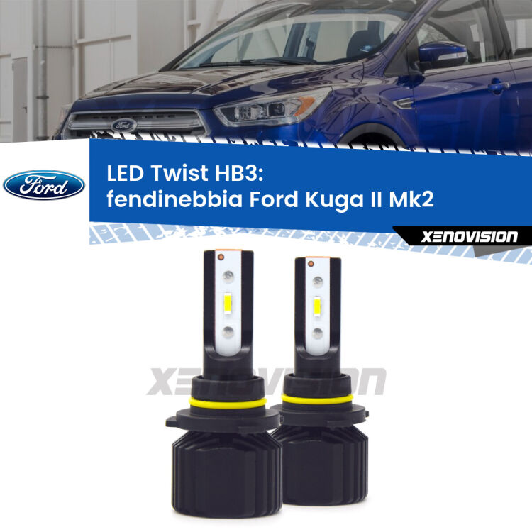 <strong>Kit fendinebbia LED</strong> HB3 per <strong>Ford Kuga II</strong> Mk2 2012 - 2015. Compatte, impermeabili, senza ventola: praticamente indistruttibili. Top Quality.
