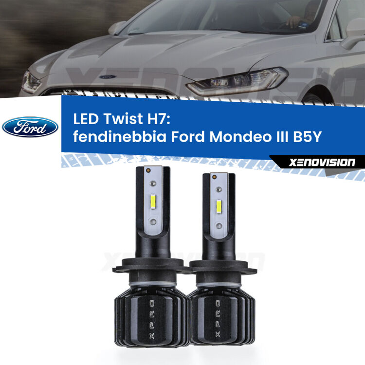 <strong>Kit fendinebbia LED</strong> H7 per <strong>Ford Mondeo III</strong> B5Y 2000 - 2004. Compatte, impermeabili, senza ventola: praticamente indistruttibili. Top Quality.