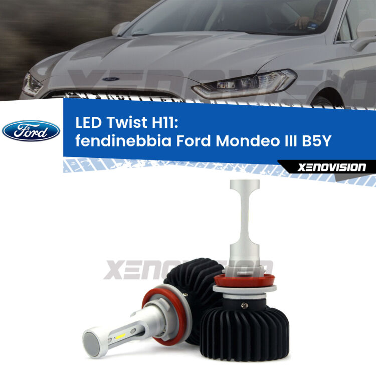 <strong>Kit fendinebbia LED</strong> H11 per <strong>Ford Mondeo III</strong> B5Y 2004 - 2007. Compatte, impermeabili, senza ventola: praticamente indistruttibili. Top Quality.