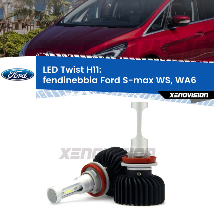 <strong>Kit fendinebbia LED</strong> H11 per <strong>Ford S-max</strong> WS, WA6 2006 - 2014. Compatte, impermeabili, senza ventola: praticamente indistruttibili. Top Quality.