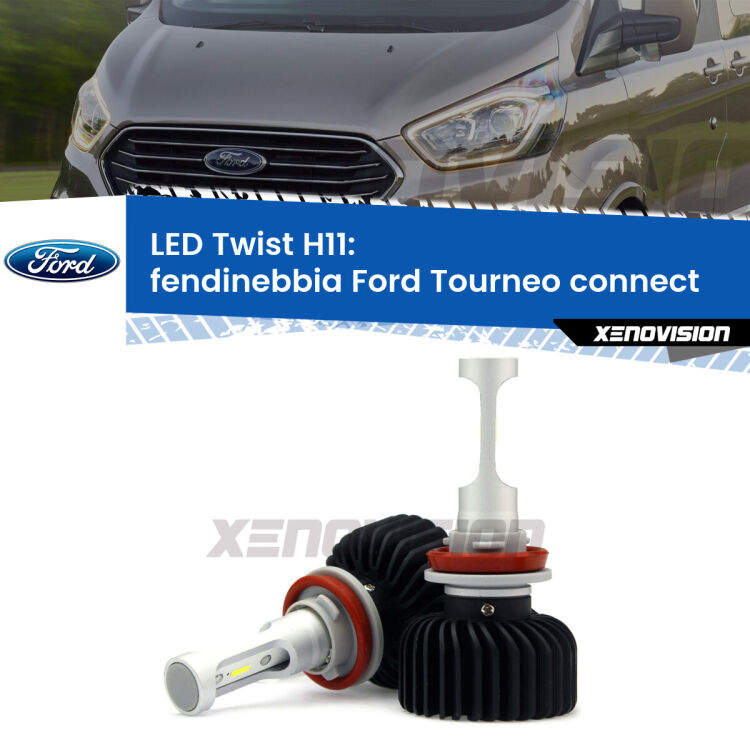 <strong>Kit fendinebbia LED</strong> H11 per <strong>Ford Tourneo connect</strong>  2002 - 2013. Compatte, impermeabili, senza ventola: praticamente indistruttibili. Top Quality.